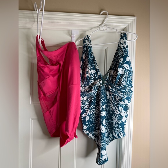 NWT Women’s Adore Me Teal and White Floral and Pink Swimsuit Bundle - Picture 1 of 14
